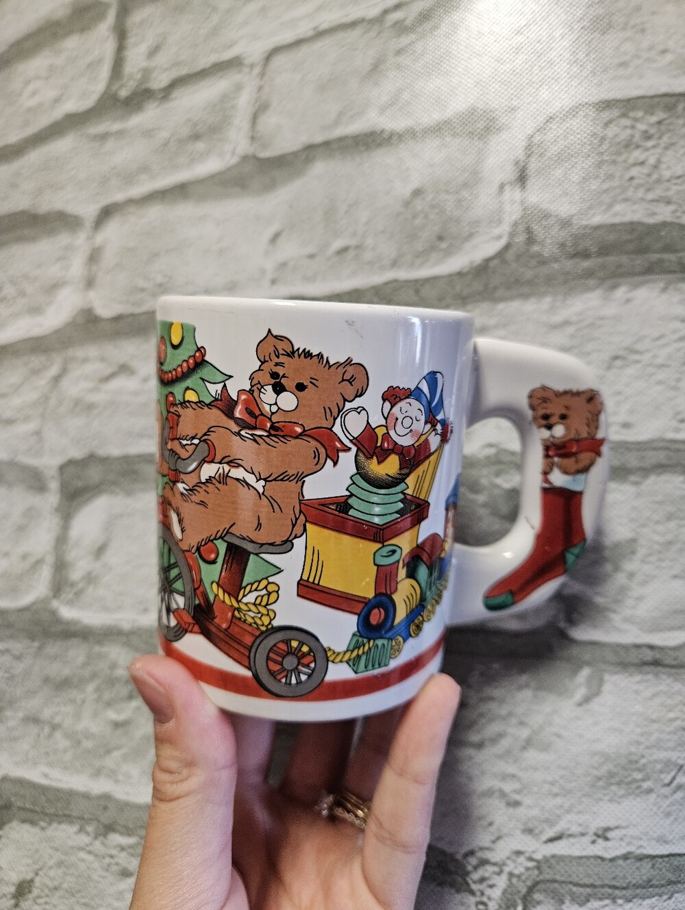 1990s Colorful Cartoon Christmas Mug
